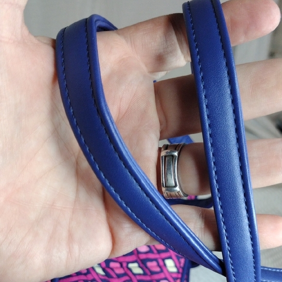 Vera Bradley Tote Bag In Katalina Pink Diamonds With Purple Trim - Picture 7 of 11